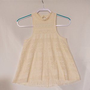Hollister High Neck Lace Overlay Tank Top